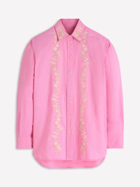 BODEN Sadie Relaxed Cotton Shirt-Pink Floral Beaded Oxford