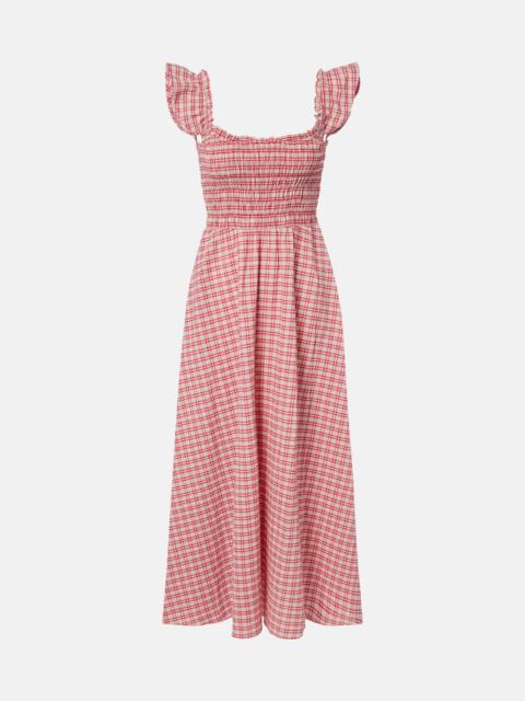 FAITHFULL Eudora checked cotton midi dress