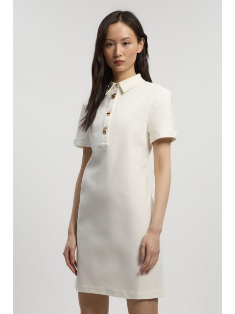 KAREN MILLEN Techno Cotton Woven Short Shirt Dress With Gold Clasp