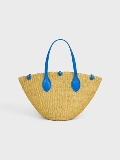 CELINE SMALL TRIOMPHE BEADS BASKET IN SISAL RAFFIA AND CALFSKIN