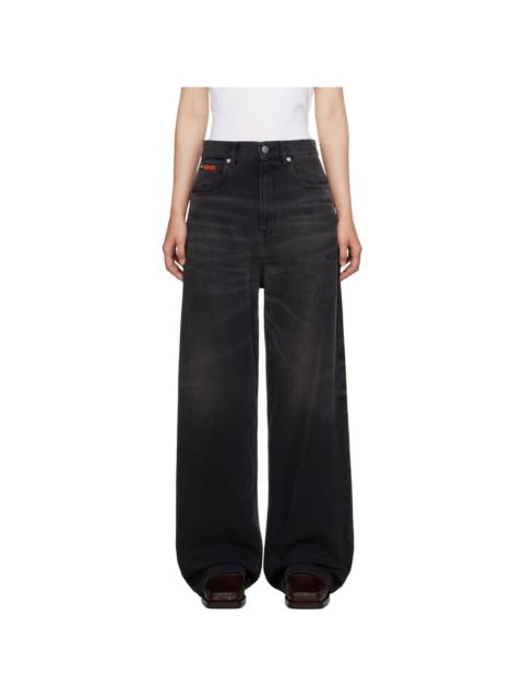 Martine Rose Black Wide-Leg Jeans