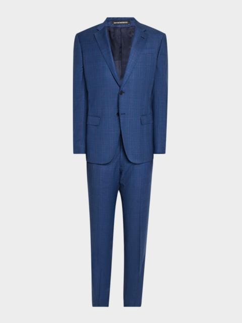 EMPORIO ARMANI Men's Micro-Plaid Wool-Blend Suit