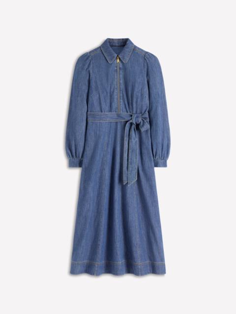 BODEN Adelaide Zip Denim Midi Dress-Mid Vintage Denim