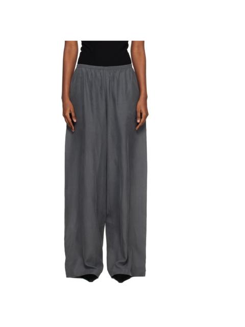 Alexander Wang Gray Mid-Rise Silk Track Pants
