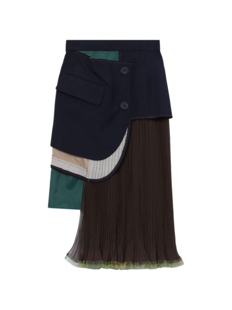 Kolor layered asymmetric midi skirt