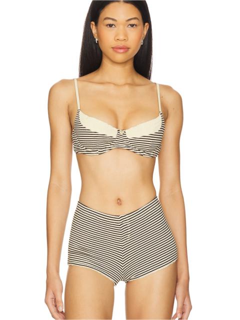 Frankies Bikinis x Bella Hadid Jolene Striped Rib Bikini Top