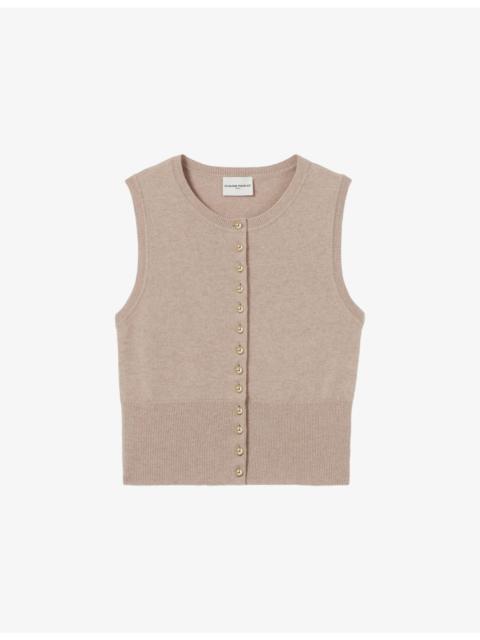 Claudie Pierlot Button-Up Knitted Wool Top