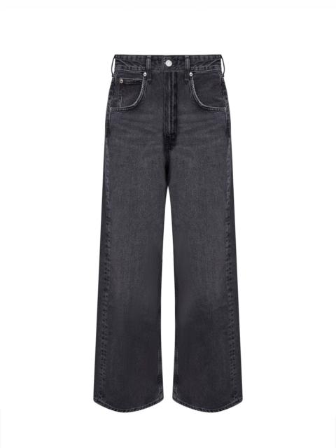 AGOLDE Black regenerative denim Vana fold jeans