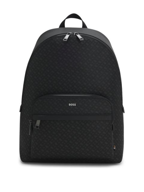 BOSS MONOGRAM BACKPACK WITH FOIL-EMBOSSED LOGO