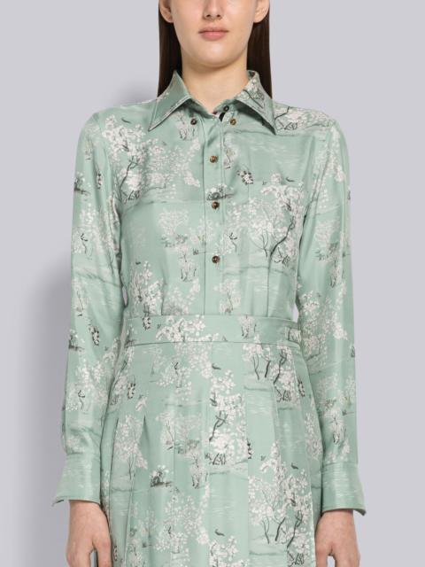 Thom Browne Silk Toile Twill Classic Point Collar Shirt