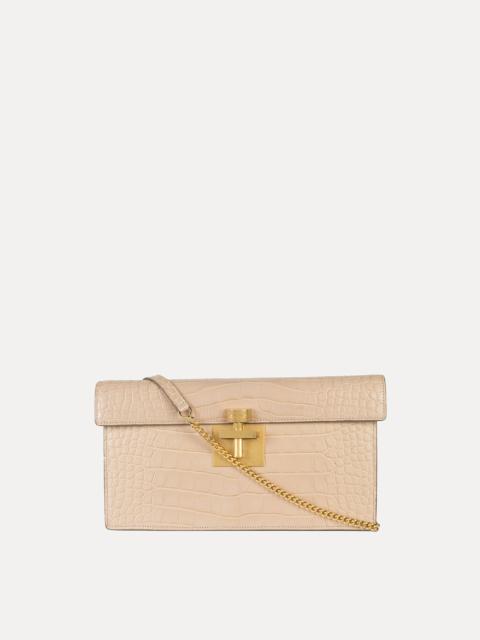 Oscar de la Renta BLUSH ALLIGATOR ALIBI CLUTCH