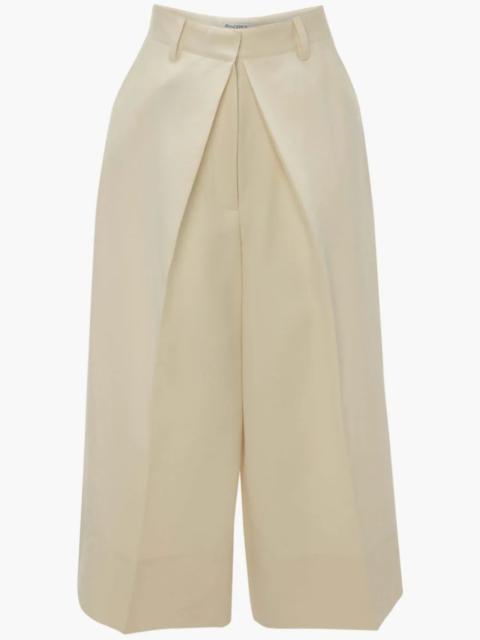 JW Anderson PLEAT FRONT WIDE LEG CROPPED TROUSERS