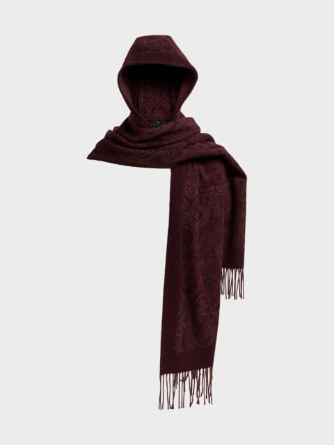 Etro Hooded Paisley Wool Scarf