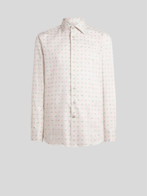 COTTON SATEEN SHIRT WITH MICRO PAISLEY MOTIF