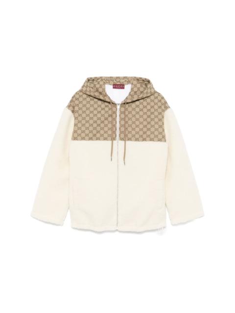GUCCI GG-intarsia fleece jacket