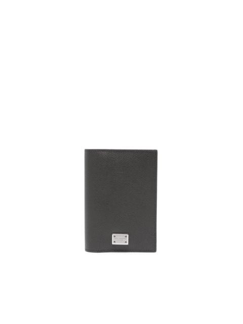 logo-plaque leather folded wallet