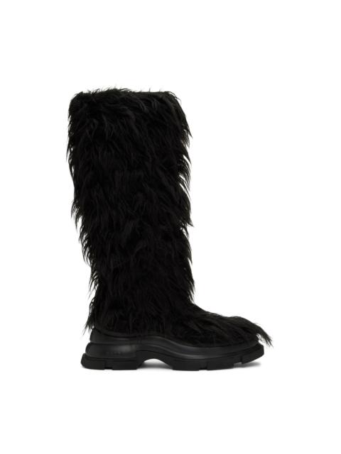 BOTH Black Gao High Faux-Fur Boots