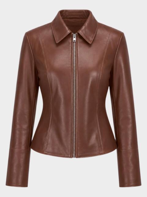 LAMARQUE Oceana Fitted Leather Jacket