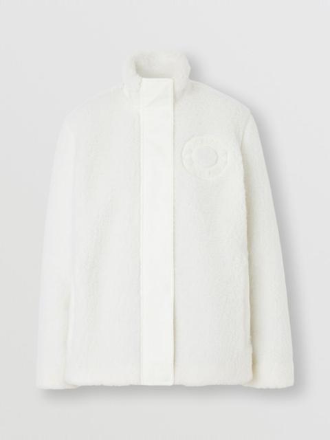 Logo Graphic Wool Cashmere Blend Fleece Jacket