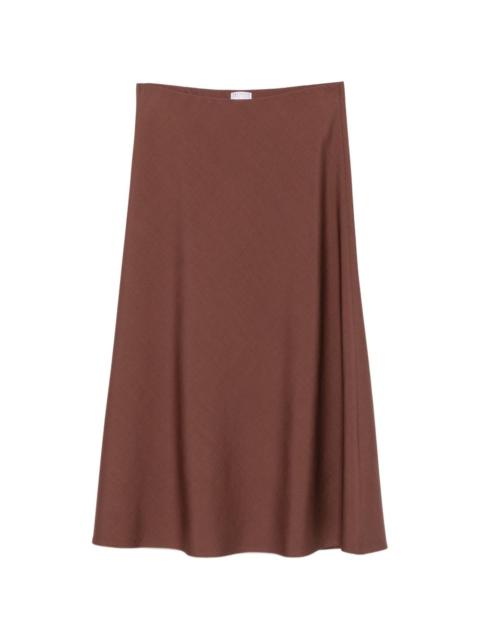 Brunello Cucinelli elasticated-waist midi A-line skirt