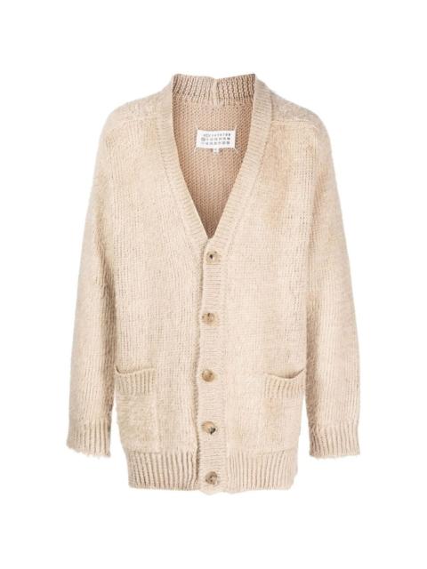 chunky-knit V-neck cardigan