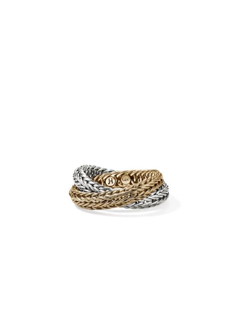 JOHN HARDY Icon Chevron Crossover Ring, Gold, Sterling Silver, 4.5MM