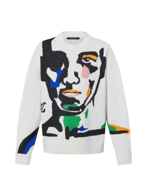 Louis Vuitton LOUIS VUITTON Intarsia Cashmere Wool Crewneck Sweater 'White Multi' 1ABXY7