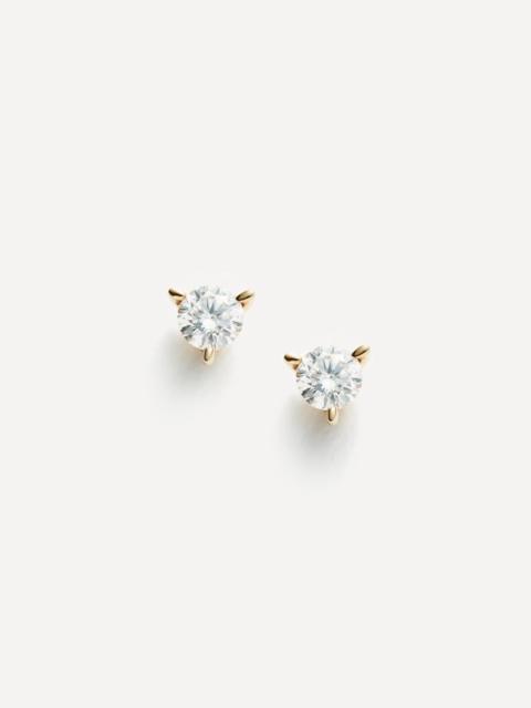 MISSOMA 14ct Gold Fine Small Solitaire Diamond Stud Earrings