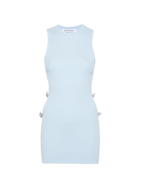 MACH & MACH cut-out ribbed-knit mini dress