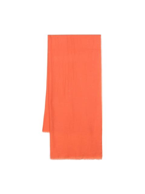 Faliero Sarti sequin-detail frayed-brim scarf
