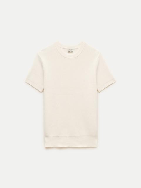J.CREW Short-sleeve sweater in ribbed cotton-silk blend