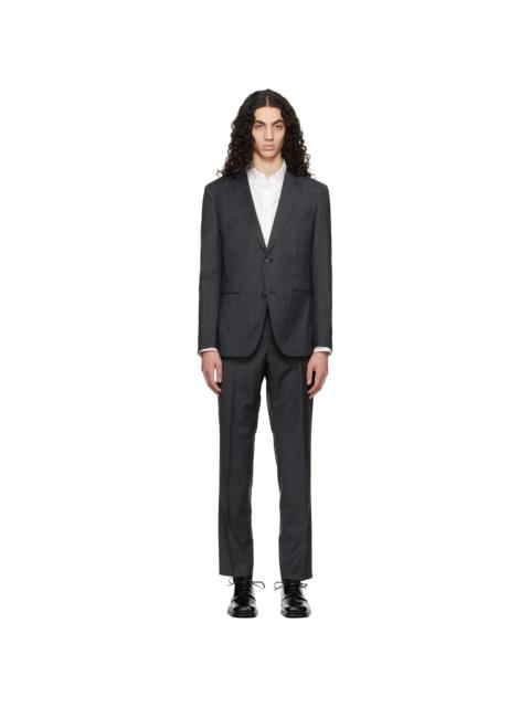 BOSS Gray Two-Piece Slim-Fit Virgin Wool Suit
