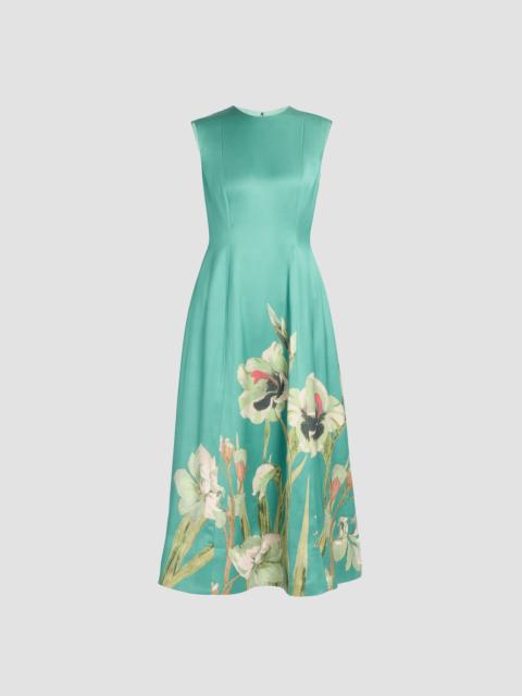 Erdem FLORAL DUCHESS SLEEVELESS MIDI DRESS
