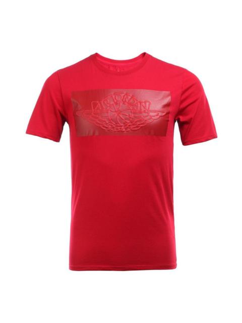 Jordan Men's Air Jordan Solid Color Logo Casual Round Neck Short Sleeve Red T-Shirt 801055-687