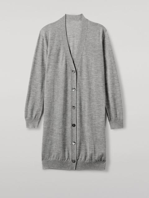 Johnstons of Elgin Elise Grey Long Superfine Cashmere Cardigan