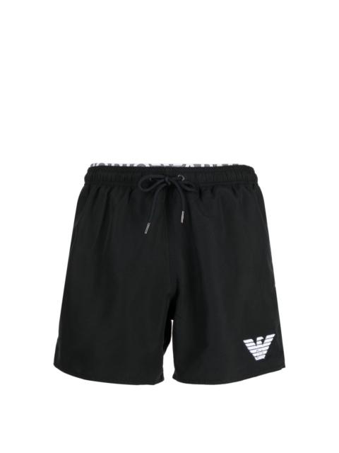 logo-print drawstring swim shorts