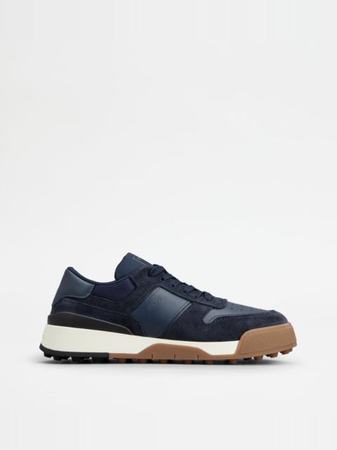 TOD'S SNEAKERS IN SUEDE AND SMOOTH LEATHER - BLUE