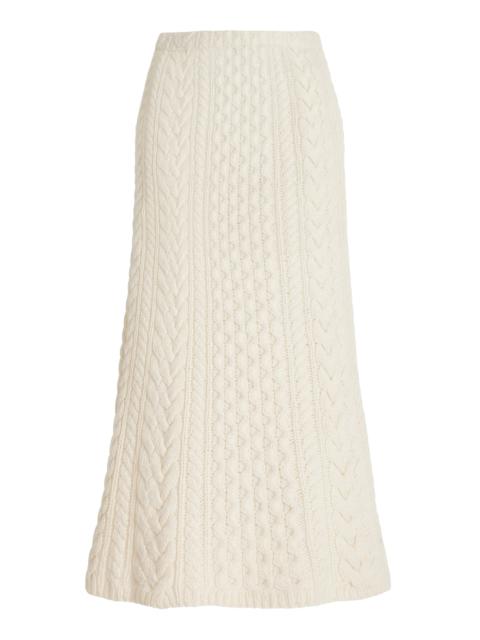 GABRIELA HEARST Callum Skirt in Ivory Cashmere