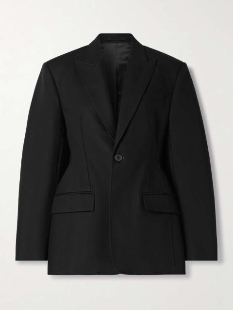WARDROBE.NYC Contour cotton-twill blazer Black