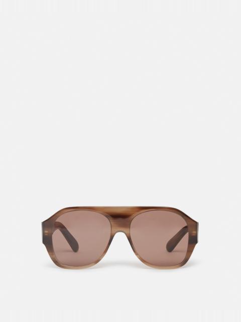 Stella McCartney Logo Chunky Aviator Sunglasses