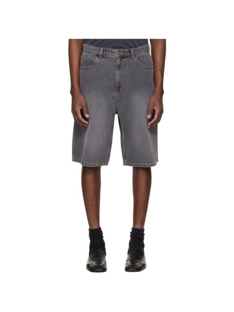SOLID HOMME Gray Bermuda Denim Shorts