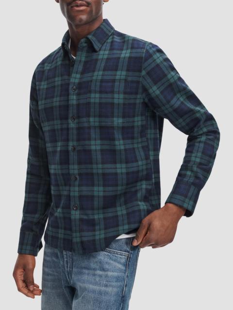 rag & bone Men's Plaid Cotton Flannel Shirt Jacket - Blue Green