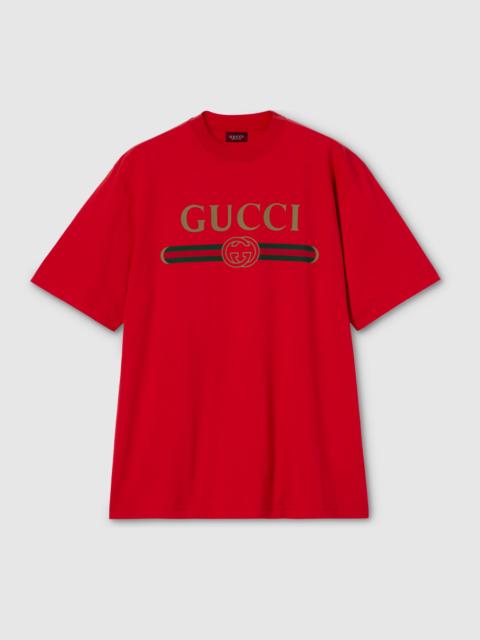 GUCCI Silk blend jersey T-shirt with print
