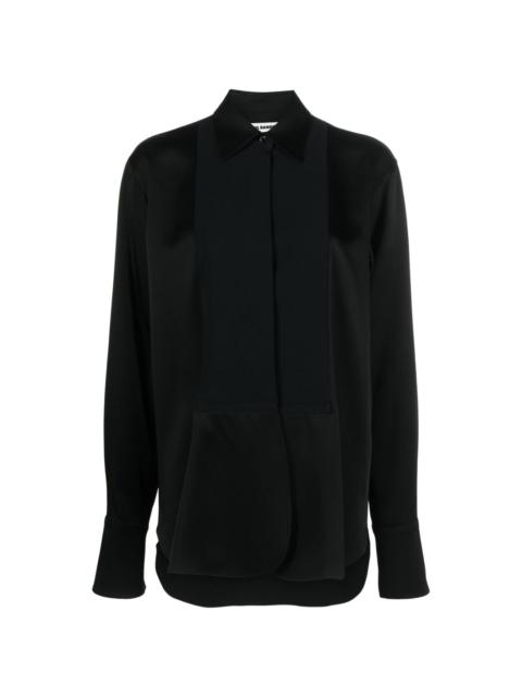concealed-fastening long-sleeved shirt