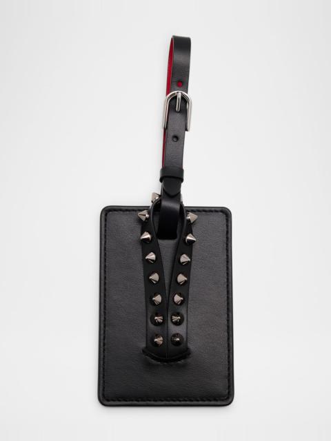 Christian Louboutin Cabata Leather Luggage Tag with Spikes