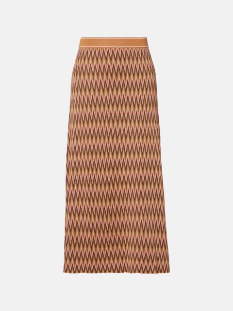 RIXO Brandy jacquard midi skirt