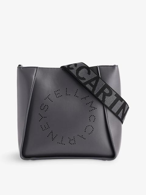 Circle-logo faux-leather cross-body tote bag