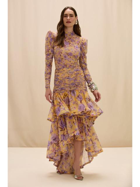 PatBO PEONY DOTS ASYMMETRICAL MIDI SKIRT (RUNWAY)