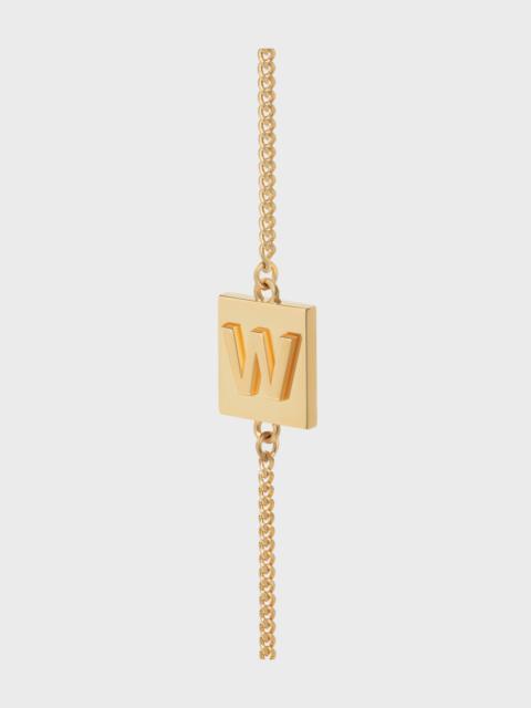 CELINE Alphabet W Bracelet in Brass with Gold Finish