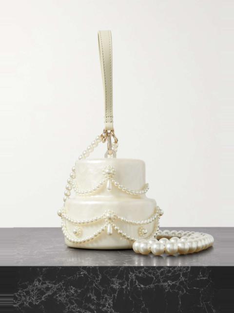 Simone Rocha Cake faux pearl-embellished acrylic clutch